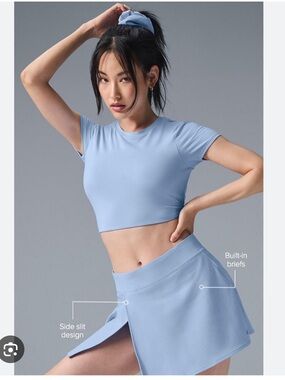 Alo Soft Seashell Blue Backspin Skirt - Product sold out online